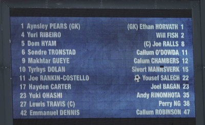 150325 - Blackburn Rovers v Cardiff City - Sky Bet Championship - Teams listed on scoreboard