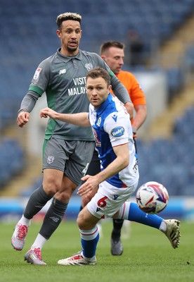 150325 - Blackburn Rovers v Cardiff City - Sky Bet Championship - Callum Robinson of Cardiff and Sondre Tronstad of Blackburn