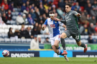 150325 - Blackburn Rovers v Cardiff City - Sky Bet Championship - Yousef Saleh of Cardiff and Dominic Hyam of Blackburn