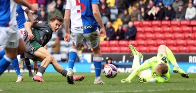 150325 - Blackburn Rovers v Cardiff City - Sky Bet Championship - Will Alves of Cardiff shot is saved by Goalkeeper Ainsley Pears of Blackburn