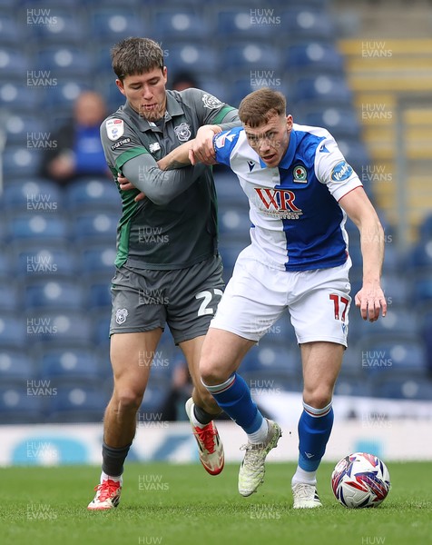 150325 - Blackburn Rovers v Cardiff City - Sky Bet Championship - Rubin Colwill of Cardiff and Hayden Carter of Blackburn