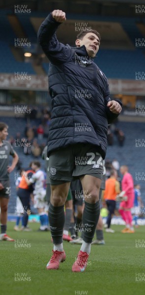 150325 - Blackburn Rovers v Cardiff City - Sky Bet Championship - Yousef Saleh of Cardiff celebrates at the end of the match