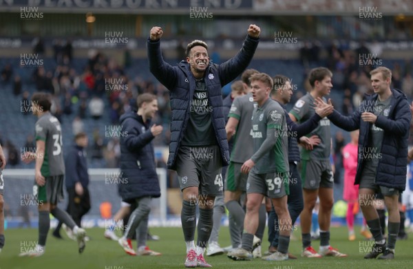 150325 - Blackburn Rovers v Cardiff City - Sky Bet Championship - Callum Robinson of Cardiff celebrates at the end of the match