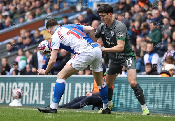 150325 - Blackburn Rovers v Cardiff City - Sky Bet Championship - Callum O'Dowda of Cardiff and Joe Rankin-Costello of Blackburn