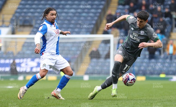 150325 - Blackburn Rovers v Cardiff City - Sky Bet Championship - Callum O'Dowda of Cardiff is pursued by Tyrhys Dolan of Blackburn