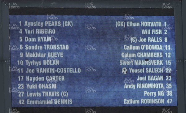 150325 - Blackburn Rovers v Cardiff City - Sky Bet Championship - Teams listed on scoreboard