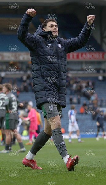 150325 - Blackburn Rovers v Cardiff City - Sky Bet Championship - Yousef Saleh of Cardiff celebrates at the end of the match