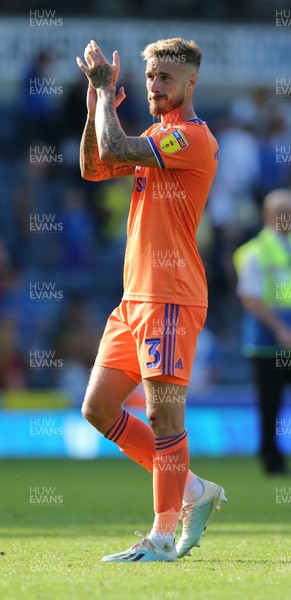 240819 - Blackburn Rovers v Cardiff City - Sky Bet Championship - Joe Bennett of Cardiff applauds the fans at the end of the match 