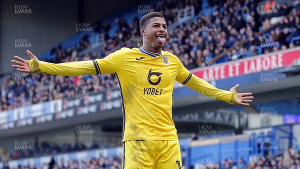 290220 - Blackburn Rovers v Swansea City - Sky Bet Championship - Rhian Brewster of Swansea celebrates scoring his team's 1st goal in front of the home fans