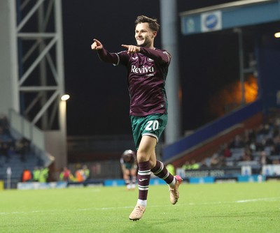 300925 - Blackburn Rovers v Swansea City - Sky Bet Championship - Liam Cullen of Swansea cele on his goal in the 2nd half