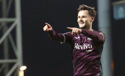 300925 - Blackburn Rovers v Swansea City - Sky Bet Championship - Liam Cullen of Swansea cele on his goal in the 2nd half