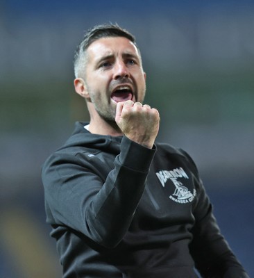 300925 - Blackburn Rovers v Swansea City - Sky Bet Championship - Swansea manager Alan Sheehan salutes the travelling fans at the end of the match