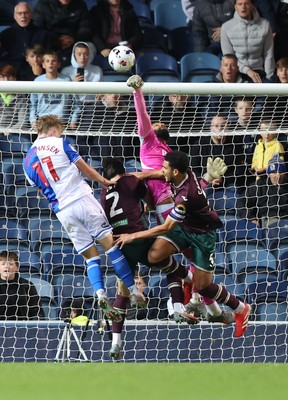 300925 - Blackburn Rovers v Swansea City - Sky Bet Championship - Great save from Goalkeeper Lawrence Vigouroux of Swansea