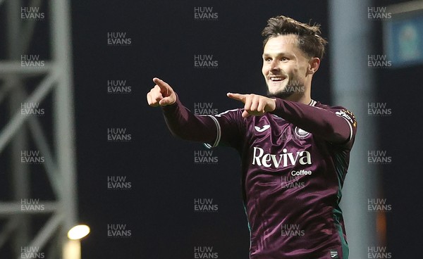 300925 - Blackburn Rovers v Swansea City - Sky Bet Championship - Liam Cullen of Swansea cele on his goal in the 2nd half