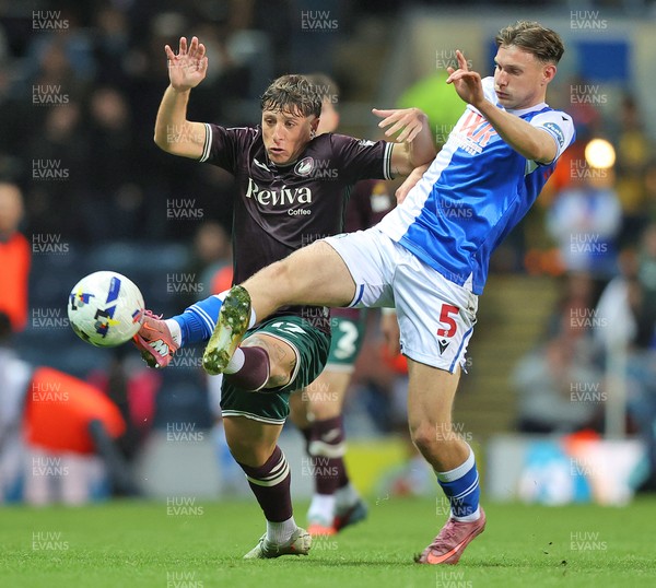 300925 - Blackburn Rovers v Swansea City - Sky Bet Championship - Goncalo Franco of Swansea and Taylor Gardner-Hickman of Blackburn