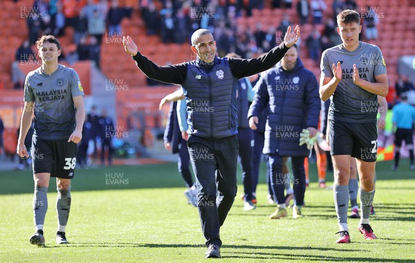 070423 - Blackpool v Cardiff City - Sky Bet Championship - Manager Sabri Lamouchi of Cardiff salutes fans at the end of the match