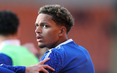 081125 - Blackpool v Cardiff City - Sky Bet League 1 - Yousef Saleh of Cardiff