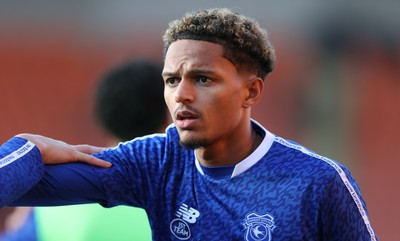 081125 - Blackpool v Cardiff City - Sky Bet League 1 - Yousef Saleh of Cardiff