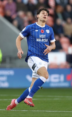 081125 - Blackpool v Cardiff City - Sky Bet League 1 - Yousef Saleh of Cardiff