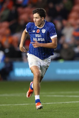 081125 - Blackpool v Cardiff City - Sky Bet League 1 - Rubin Colwill of Cardiff