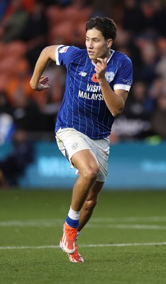 081125 - Blackpool v Cardiff City - Sky Bet League 1 - Rubin Colwill of Cardiff