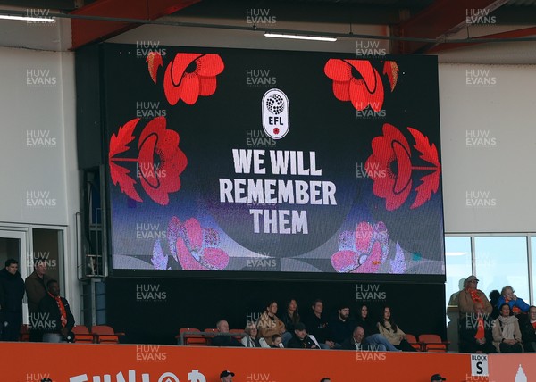 081125 - Blackpool v Cardiff City - Sky Bet League 1 - Remembrance Day Cardiff team and officials before the match