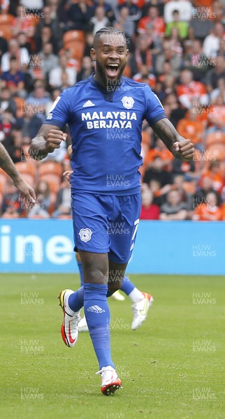 140821 - Blackpool v Cardiff City - Sky Bet Championship Leandra Bacuna of Cardiff celebrates scoring the first goal of the match
