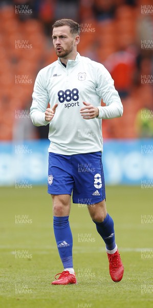 140821 - Blackpool v Cardiff City - Sky Bet Championship - Joe Ralls of Cardiff during the warm up