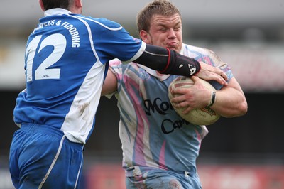 10.08.08 -  Blackwood Bulldogs v Valley Cougars, Welsh Rugby League Premier Conference Grand Final 2008. Cougars Scott Belmont takes on Mark McGee 