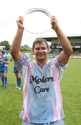 10.08.08 -  Blackwood Bulldogs v Valley Cougars, Welsh Rugby League Premier Conference Grand Final 2008. Cougars captain Carl Thomas holds aloft the 2008 Trophy 