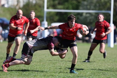 250426 - Blaina v Bedlinog - Admiral National League 1 East - Regan Watkins of Blaina RFC makes a break