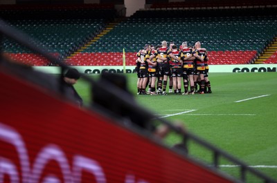 120426 - Blaina v Abercrave - Mens Division One Cup Final - Abercrave team huddle