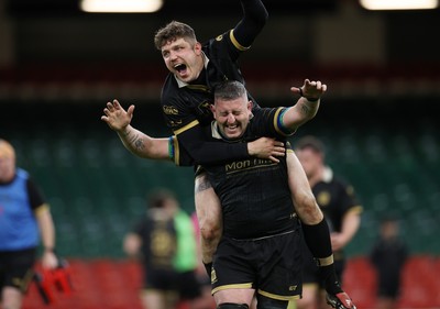 120426 - Blaina v Abercrave - Mens Division One Cup Final - Adam Lane of Blaina celebrates the victory
