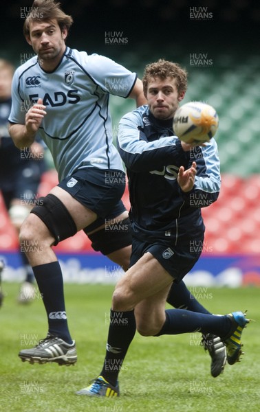 290313 - Blues Training - Captains Run -Leigh Halfpenny pictured at the Blues captains run