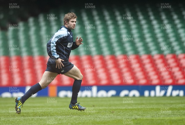 290313 - Blues Training - Captains Run -Leigh Halfpenny pictured at the Blues captains run