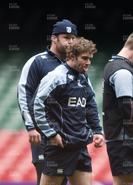 290313 - Blues Training - Captains Run -Leigh Halfpenny pictured at the Blues captains run