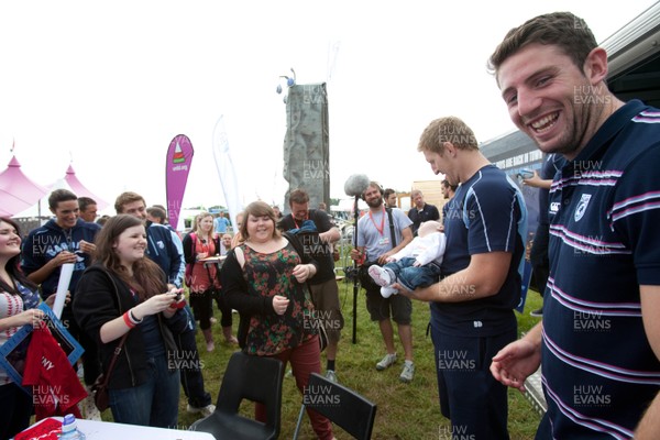 090812 - Cardiff Blues players meet fans at the Eisteddfod in the Vale of Glamorgan