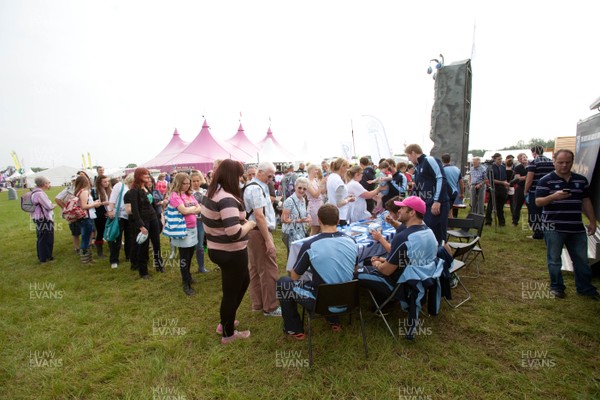 090812 - Cardiff Blues players meet fans at the Eisteddfod in the Vale of Glamorgan