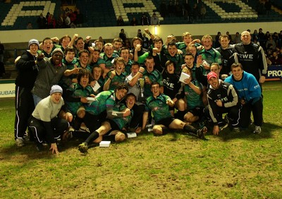 290212 Cardiff Blues South U16 v Ospreys U16 - Regional Age Grade Competition Final -Ospreys celebrate after winning a dramatic final