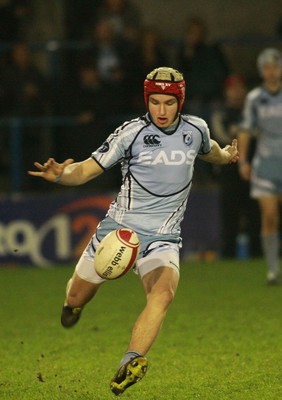 290212 Cardiff Blues South U16 v Ospreys U16 - Regional Age Grade Competition Final -Blues' James Whittingham chips ahead