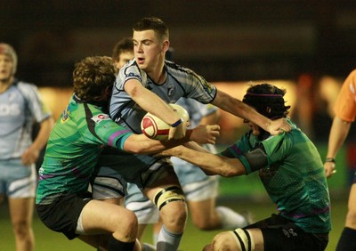 290212 Cardiff Blues South U16 v Ospreys U16 - Regional Age Grade Competition Final -Blues' Rory Bartle looks for the hand off