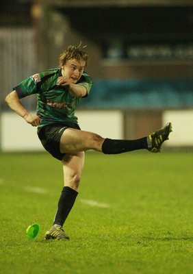 290212 Cardiff Blues South U16 v Ospreys U16 - Regional Age Grade Competition Final -Ospreys' Luke Price kicks a goal