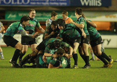 290212 Cardiff Blues South U16 v Ospreys U16 - Regional Age Grade Competition Final -Ospreys celebrate after winning a dramatic final