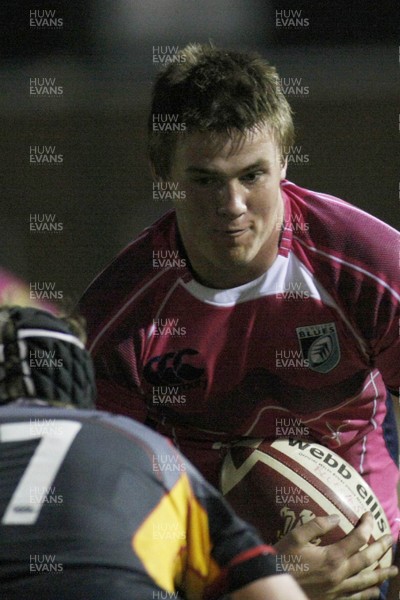 30.09.09 Cardiff Blues South Under 16's v Dragons U16's -  Blues' Ben Rookes takes on Rhys Anderson. 