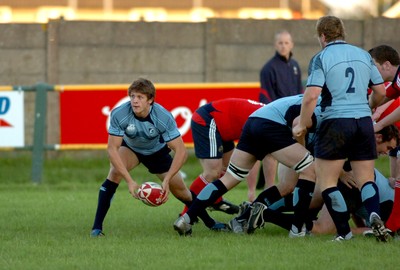 22.08.08 Cardiff `blues Under 20 v Munster Under 20 at Beddau. Lloyd Williams clears the ball for the Blues  