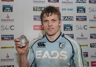 100212 Cardiff Blues v Connacht - RaboDirect PRO 12 -Blues' man of the match Ben Blair