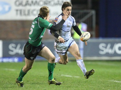 100212 - Cardiff Blues v Connacht, Cardiff Arms Park, RaboDirect PRO12 - Blues Chris Czekaj kicks ahead