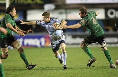 100212 - Cardiff Blues v Connacht, Cardiff Arms Park, RaboDirect PRO12 - Blues Richard Mustoe charges forward