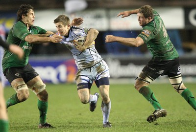 100212 - Cardiff Blues v Connacht, Cardiff Arms Park, RaboDirect PRO12 - Blues Richard Mustoe charges forward