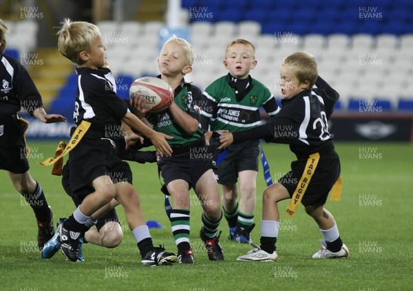 27.08.10 Cardiff Blues v Newport-Gwent Dragons - Martyn Williams Testimonial  - Under 8's action: Gwernyfed(green) v Rhwbina.  